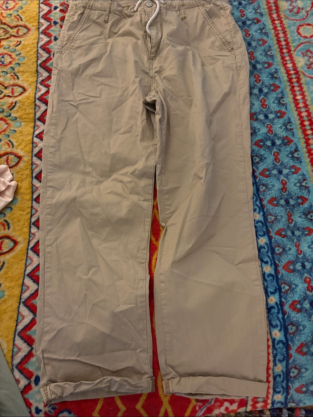 Kensie Beige Drawstring Chino Pants